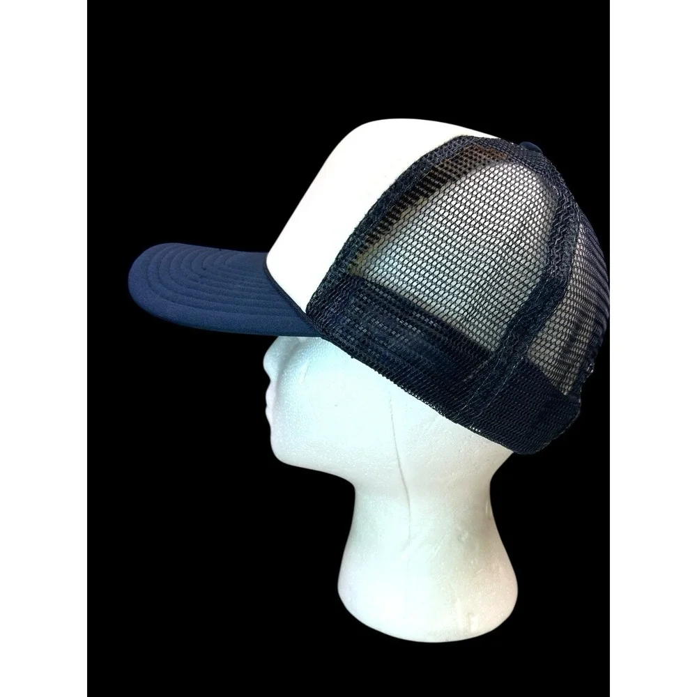Nissin Vintage‎ 80s Foamy Meshback Snapback Adjustable Baseball Cap Navy Blue